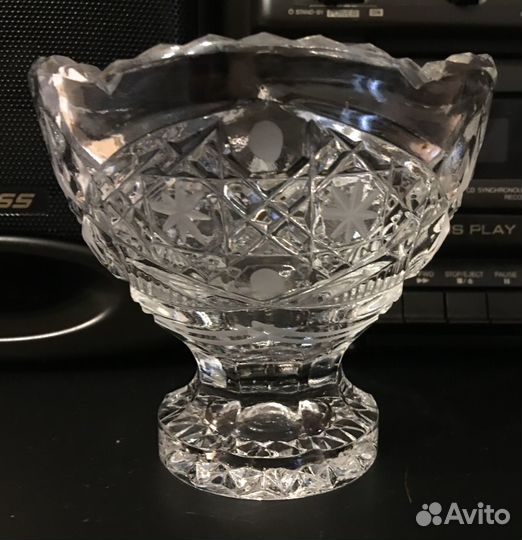 Ваза хрустальная СССР, конфетница,ладья