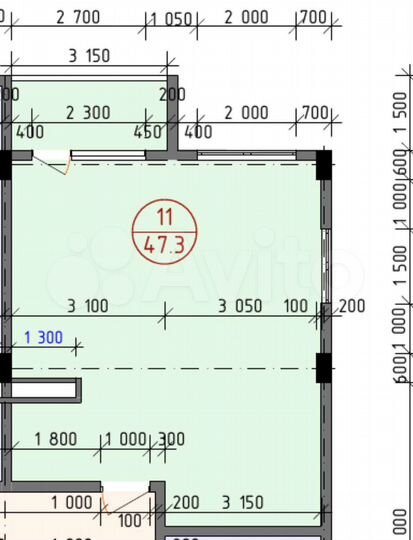 2-к. квартира, 47,4 м², 2/4 эт.