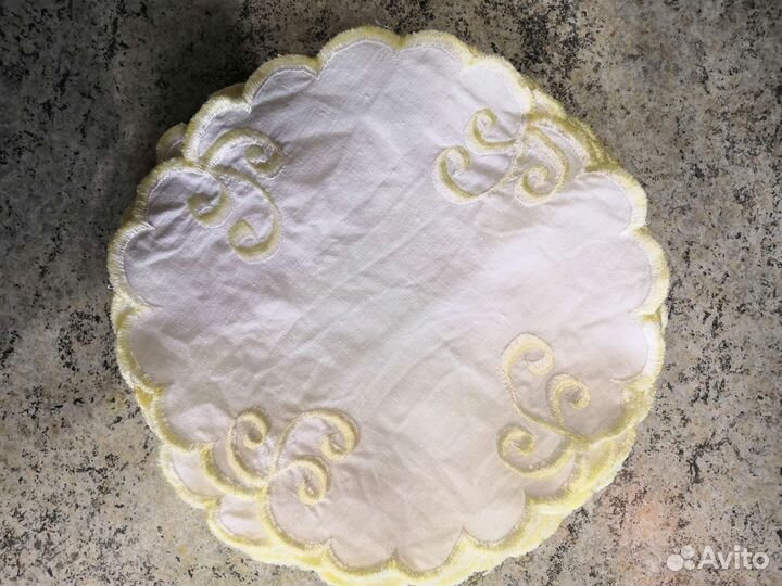 Льняная скатерть круглая, лён