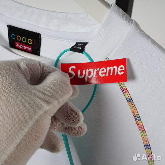 Футболка supreme x coogi белая