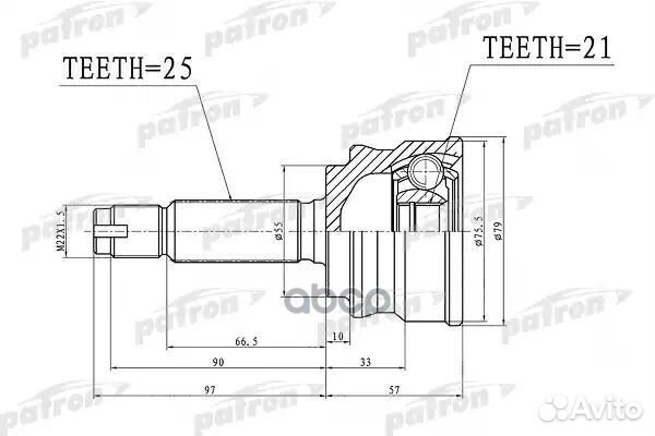 ШРУС наружный 25x55x21 mitsubishi colt
