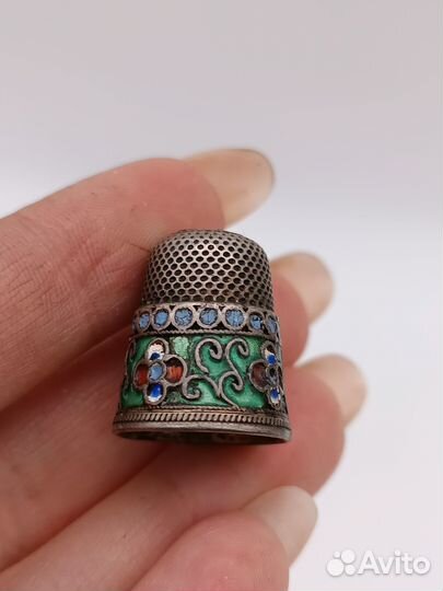 Наперсток эмали серебро 84 проба нач. XX в