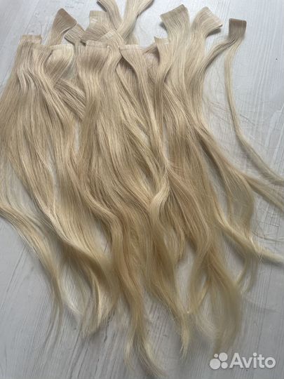 Волосы для наращивания 40 см блонд