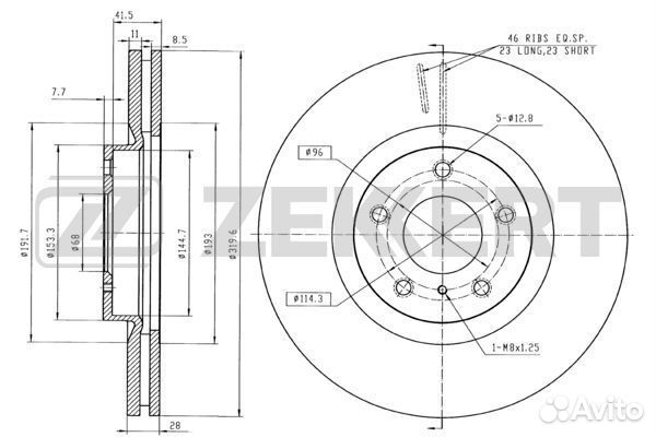 Тормозной диск Zekkert BS-5315