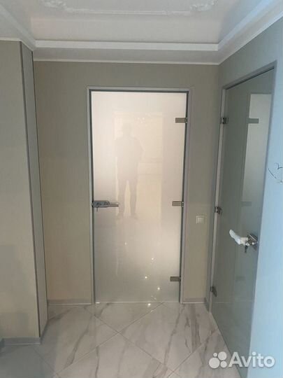 Стеклянная дверь 8-10 мм в алюминиевой коробке