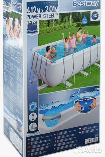 Каркасный бассейн прямоугольный 56457 bestway