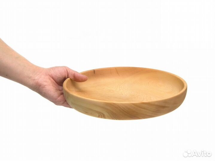 Тарелка деревянная большая D29 H5. Деревянная посу