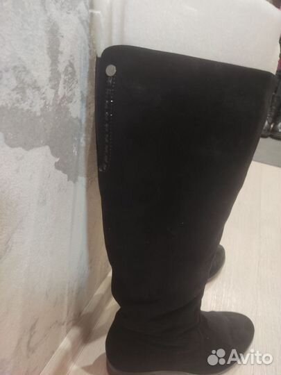 Сапоги женские зимние ботфорты замшевые 40