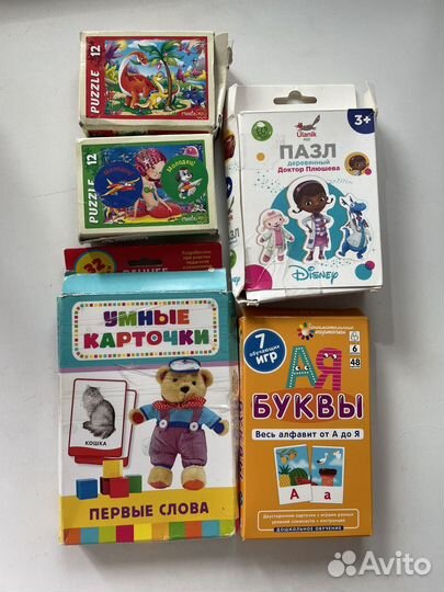 Развивающие игрушки пазлы карточки 0+