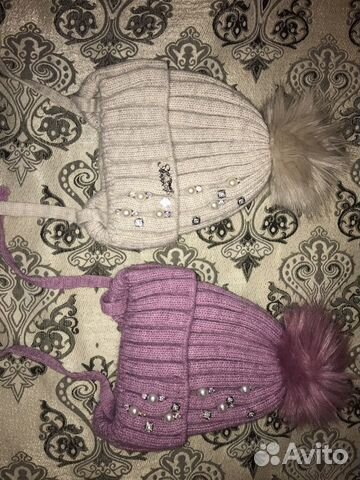 Шапки для девочек, подойдут для двойни