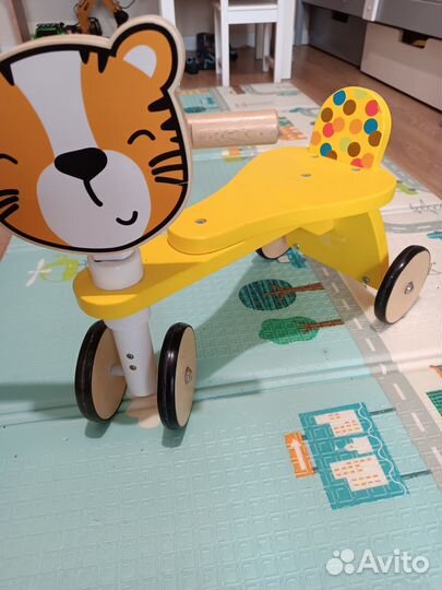 Беговел трёхколёсный деревянный