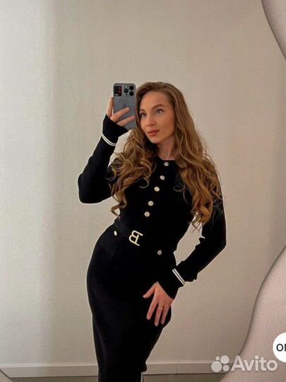 Платье женское в рубчик с пояском 42-48