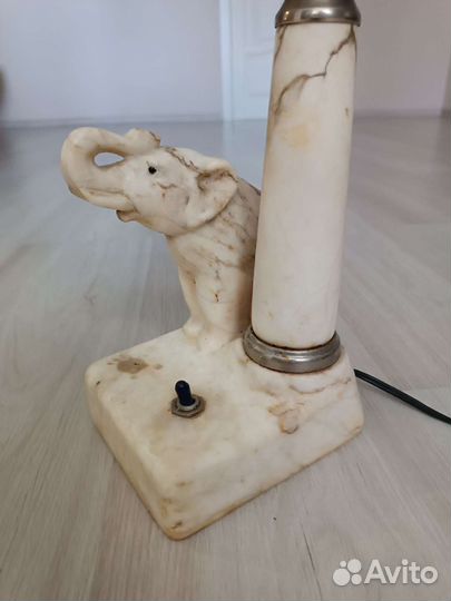 Лампа настольная мраморная слон СССР