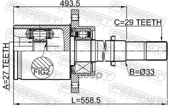 0211-J32RH ШРУС nissan murano/nissan teana 08-1