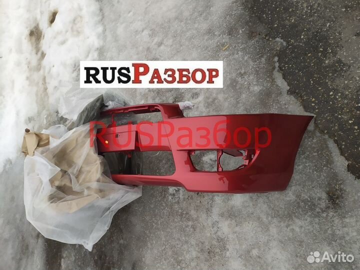 Mitsubishi Lancer 10 бампер окрашенный Красный P26