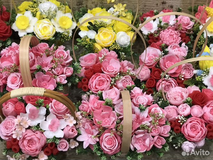 Мыло ручной работы 8 марта букеты цветы