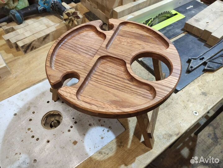 Винный столик поднос из дуба