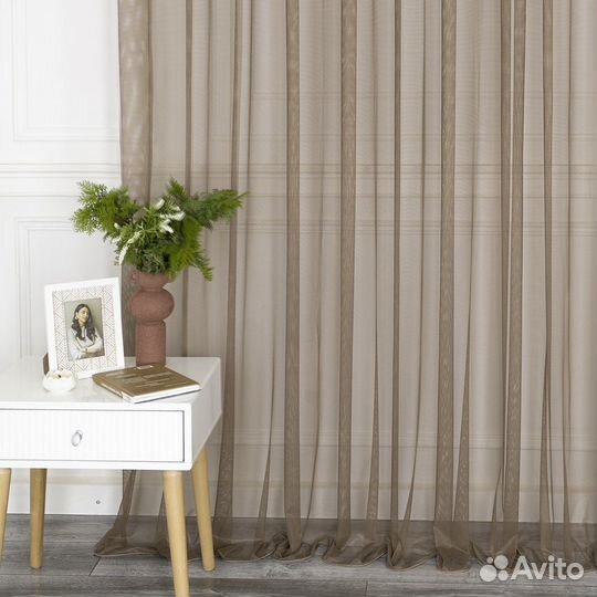 Тюль Ирис кофе