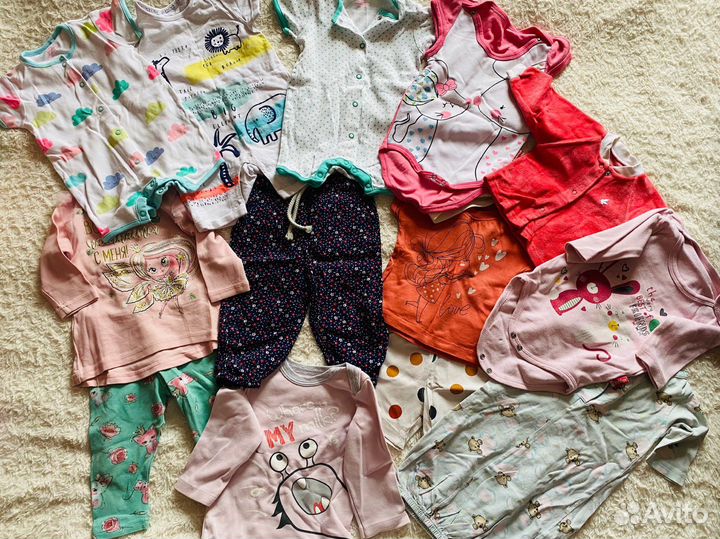 Вещи пакетом на девочку 74 80 86
