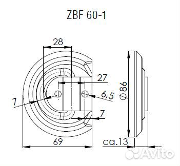Петля крепления груза прицепа ZBF 60-1