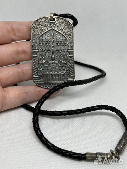 Мужской кулон жетон из серебра maximillian silver