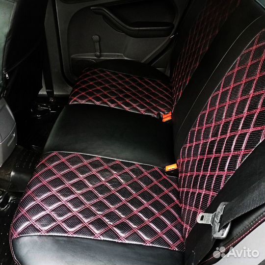 Чехлы из экокожи двойной красный ромб