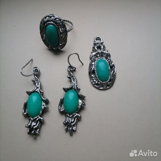 Винтажные Серьги, кольцо, кулон СССР ручная работа