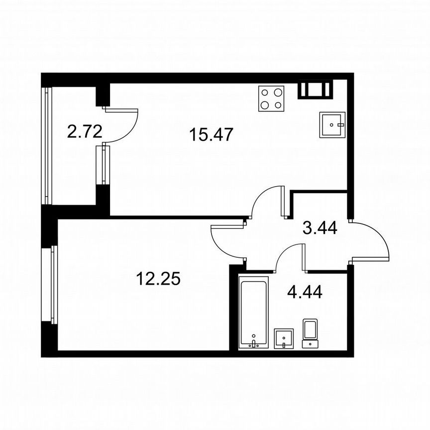 1-к. квартира, 37 м², 6/9 эт.