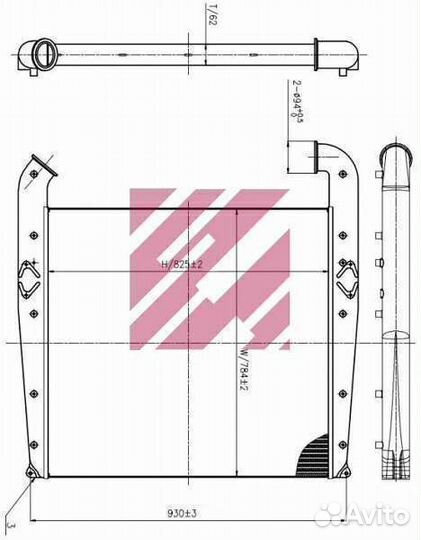 Интеркулер Scania 825x794x62