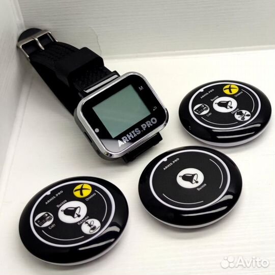 Часы официанта и кнопка вызова в ассортименте