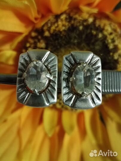 Серебро Горный Хрусталь Прекрасные Серьги
