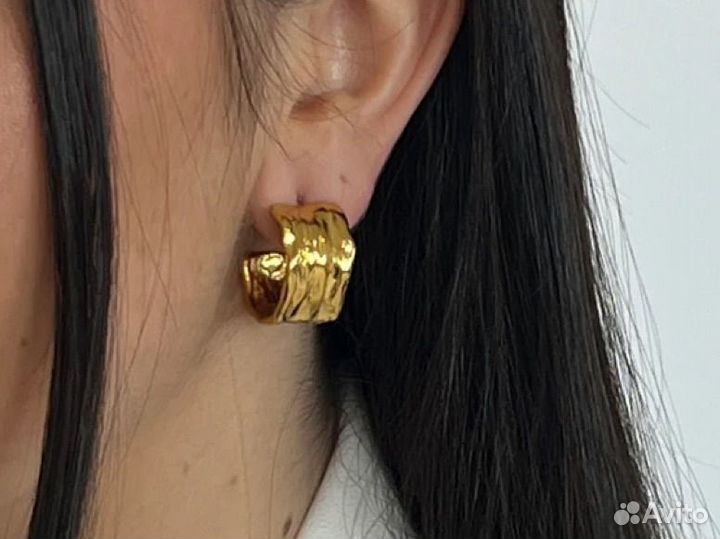 Серьги Textured Hoop Earring