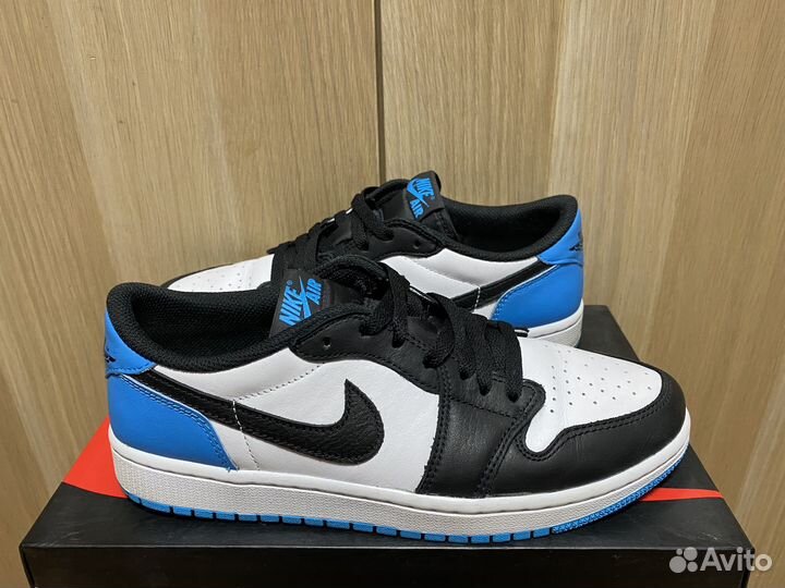 Air Jordan 1 Low Black and Dark Powder Blue