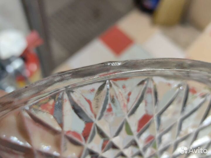 Поднос хрустальный