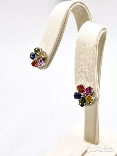 Золотые серьги с бриллиантами 750