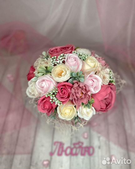 Букет из мыльных роз