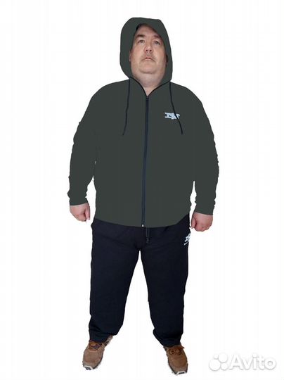 Костюм спортивный мужской большого размера капюшон