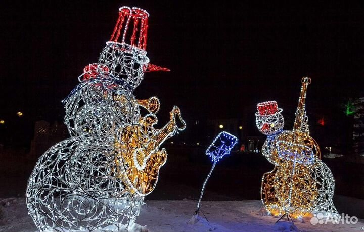 Светодиодные фигуры снеговик