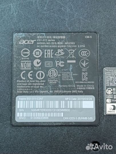 Ноутбук Acer ES1-311