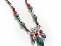 Ожерелье из керамических бусин в стиле бохо