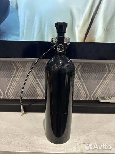 Баллон в/д сжатый воздух 2л для заправки pcp, псп