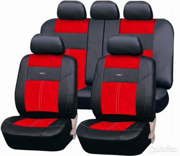 Авточехлы экокожа, полиэстер, жаккард