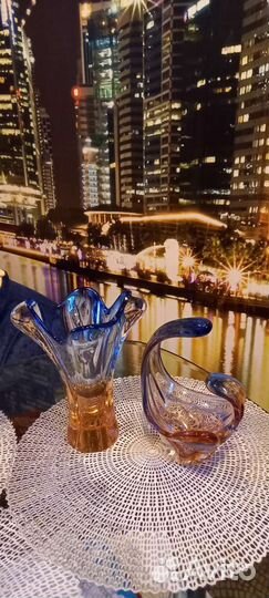 Вазы из цветного стекла Чехия