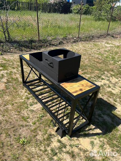 Мангал с печью под казан