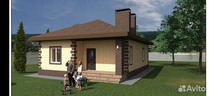 Проект одноэтажного дома из газоблока