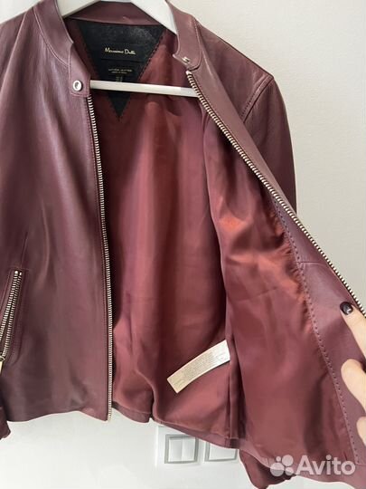 Кожаная куртка massimo dutti 46