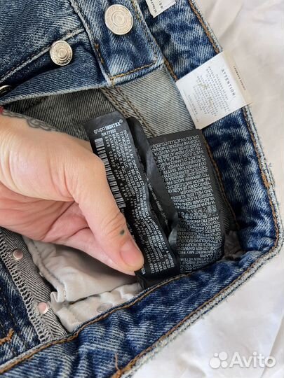 Джинсы женскик Zara 36 новые синие с клепками