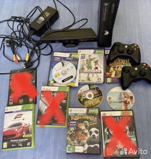 Xbox 360 + кинект + 2 геймпада