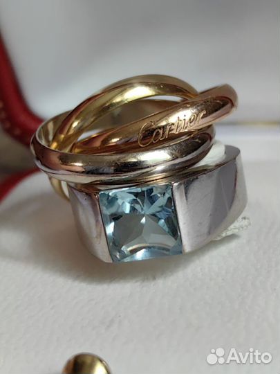 Cartier trinity аквамарин оригинал