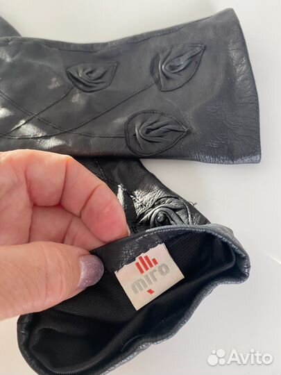 Перчатки женские кожаные